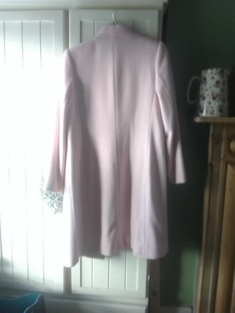 DESIGNER WOOL & CASHMERE PALE PINK COAT 14 - Image 3