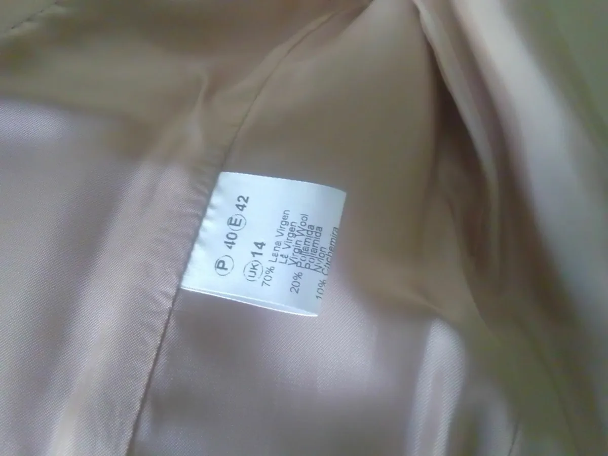 DESIGNER WOOL & CASHMERE PALE PINK COAT 14 - Image 4