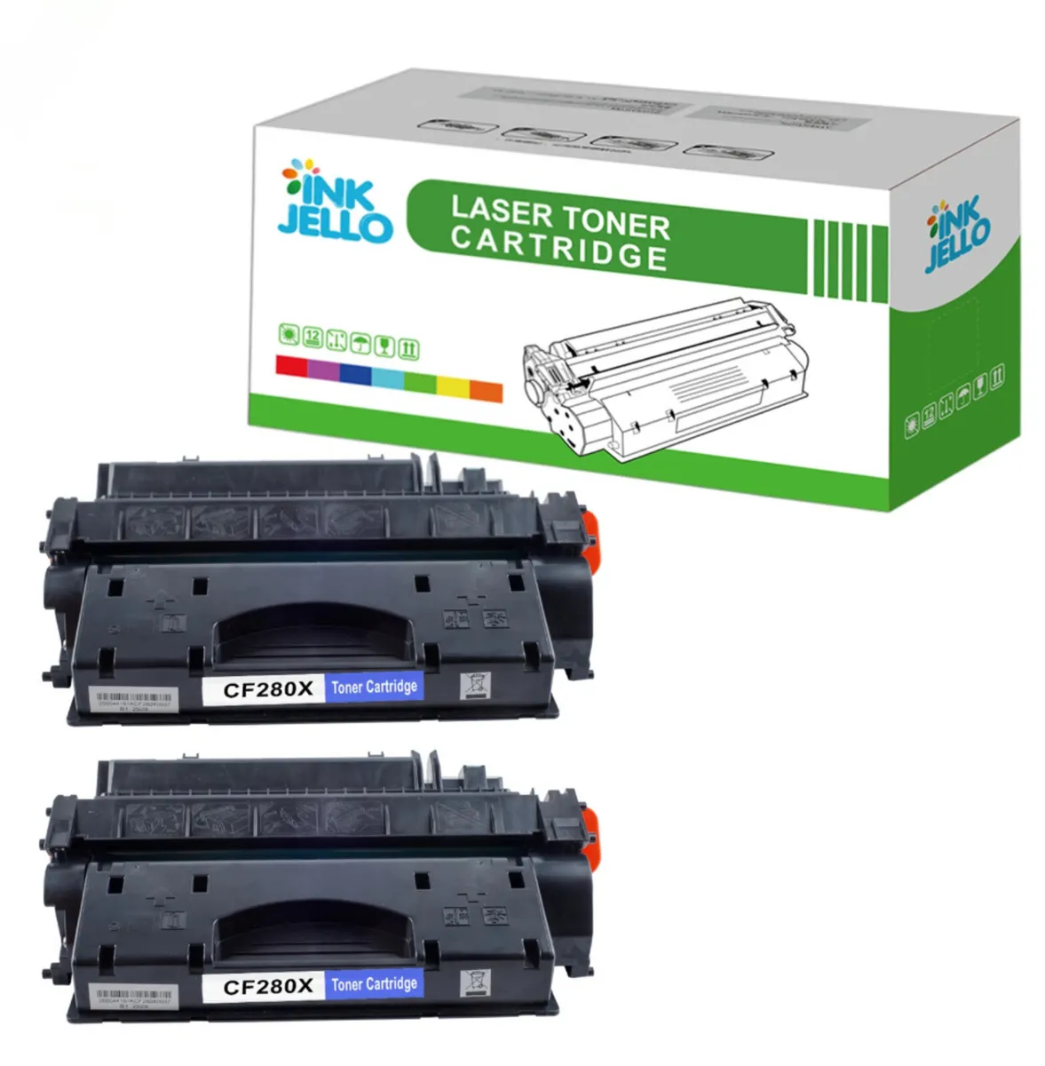 2 x Black CF280X Toner Cartridge For HP LaserJet - Image 1