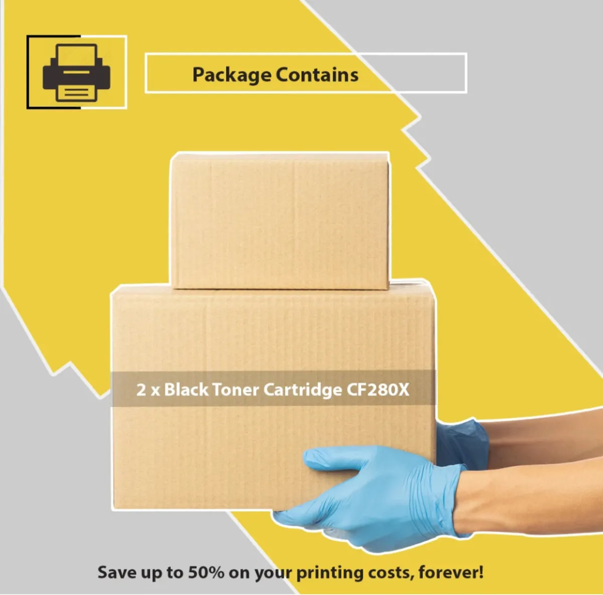 2 x Black CF280X Toner Cartridge For HP LaserJet - Image 3