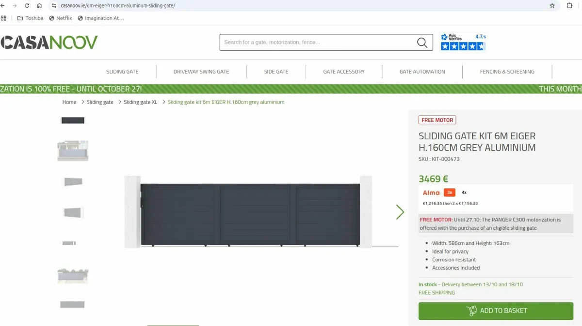 Sliding Gate 6m Anthracite Grey - Image 2