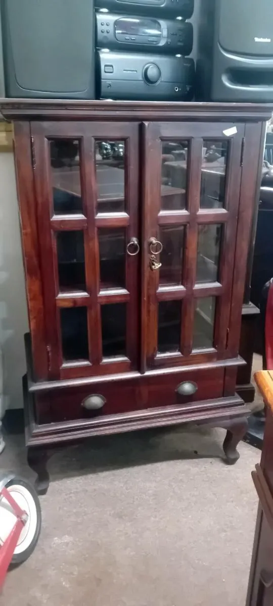 Mahogany Glass Display Cabinet - Image 1