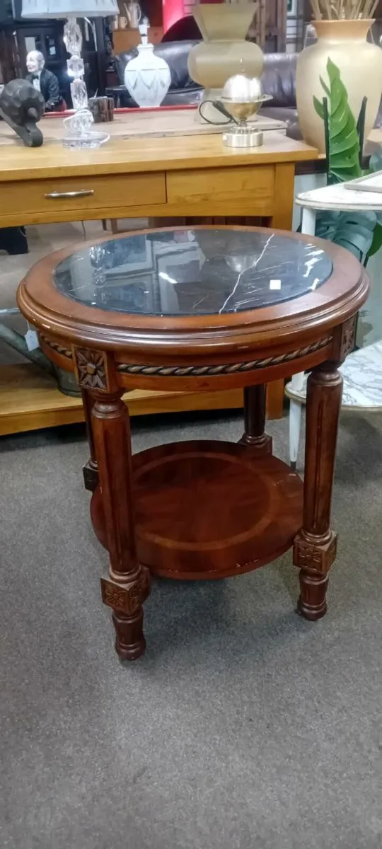 Modern Granite Top Side Table - Image 1
