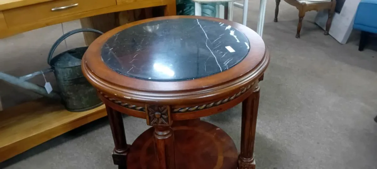 Modern Granite Top Side Table - Image 2