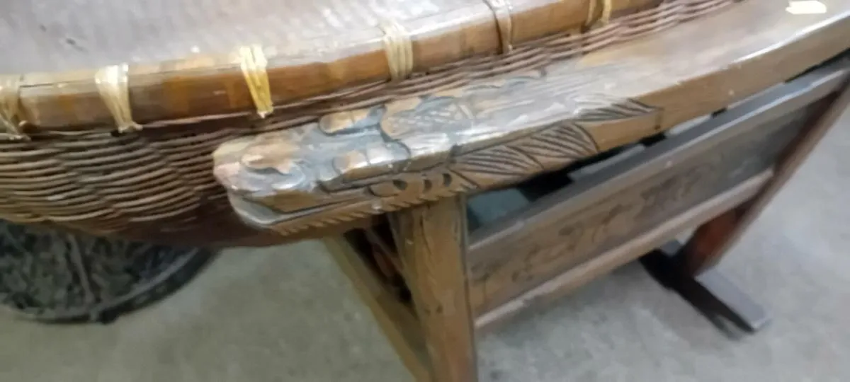 Antique Carved Oriental Baby Crib - Image 2