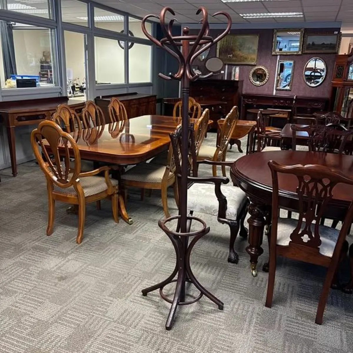 Mahogany bentwood coat stand