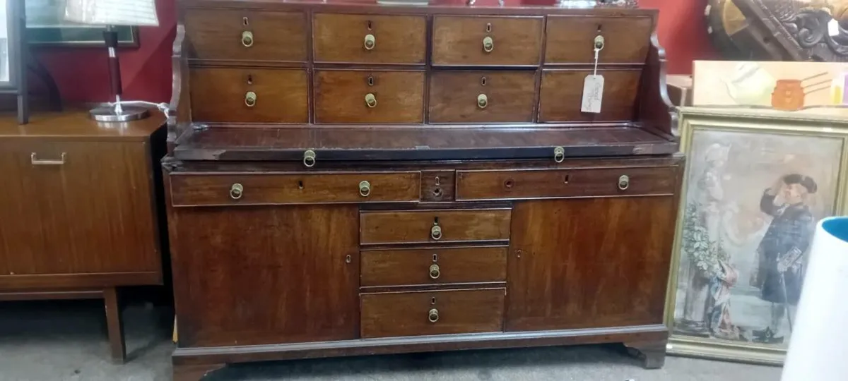 Georgian Era Secretaire With Bank Of Drawers - Image 1