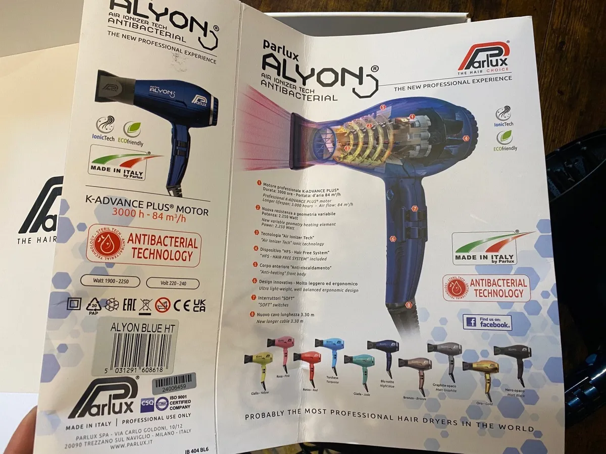 Parlux Alyon Air Ionizer Hair Dryer Night Blue - Image 4