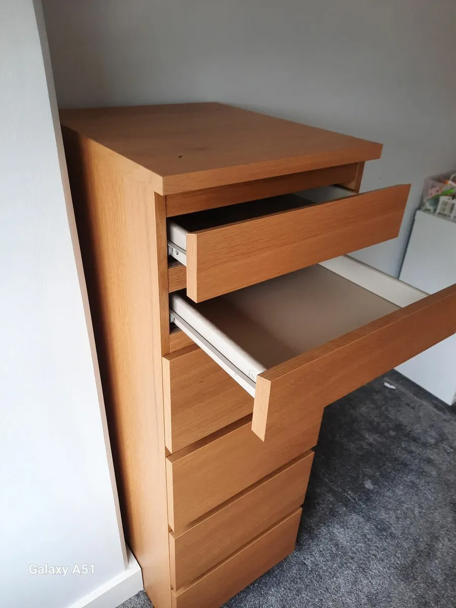 Ikea Malm Oak Chest of 6 Drawers - Image 2