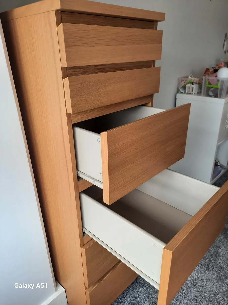 Ikea Malm Oak Chest of 6 Drawers - Image 3