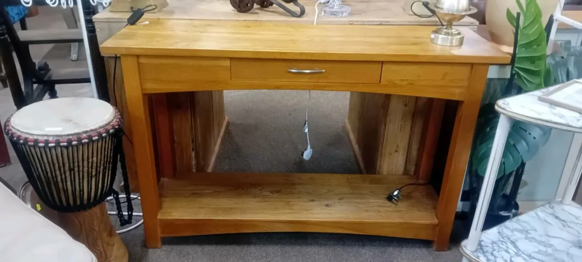 Modern Beech Console Table - Image 1