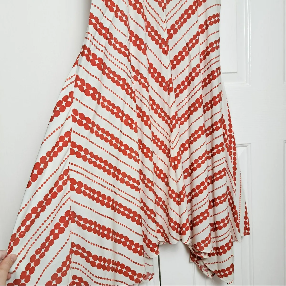 Mint Velvet Red White Dot Midi Dress 12UK/40EU - Image 4