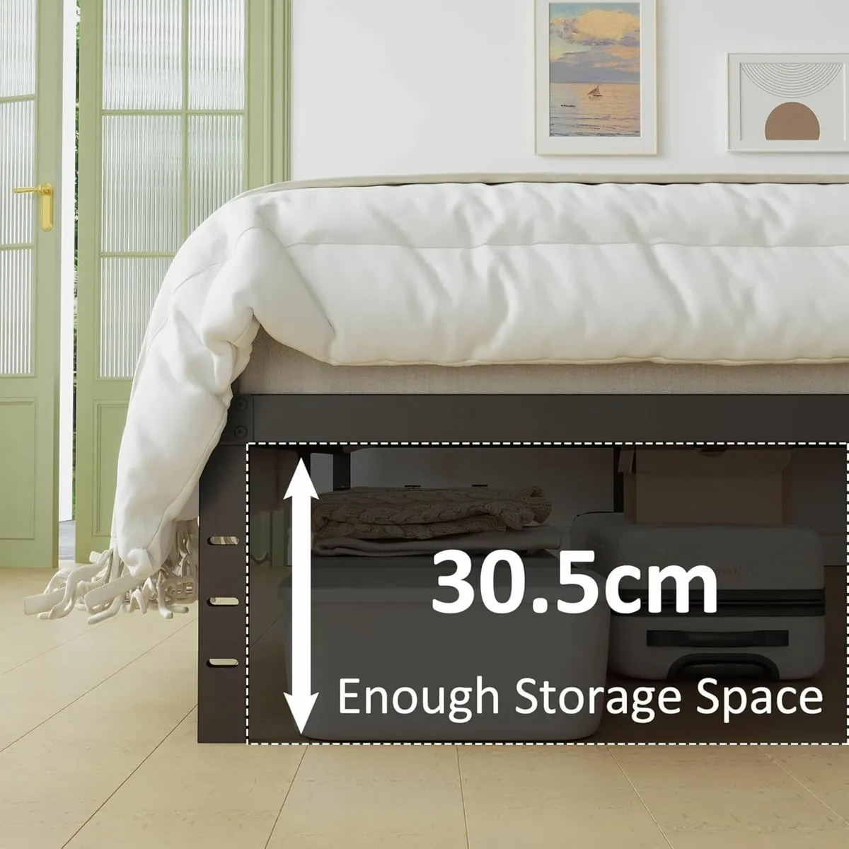 Small Double Bed Frame 4ft with Curved Headboard - Image 4