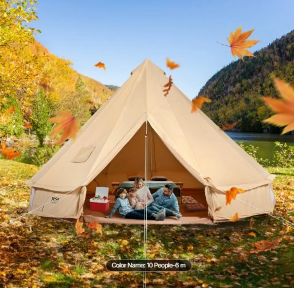 Canvas Bell Tent, 4 Seasons 6 m/19.68 ft Yurt Tent - Image 3