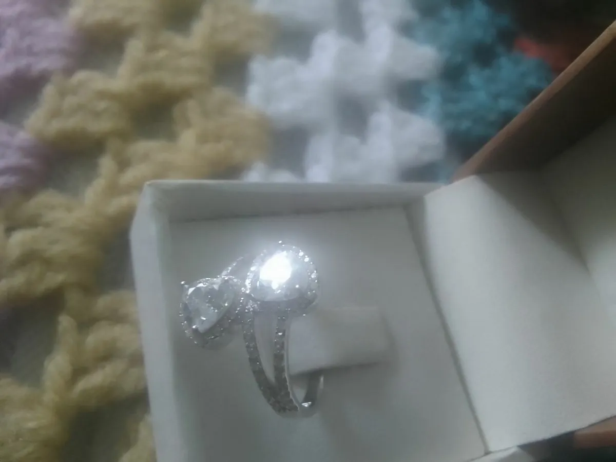 STERLING SILVER BYPASS ZIRCONIA RING SIZE N NEW - Image 3