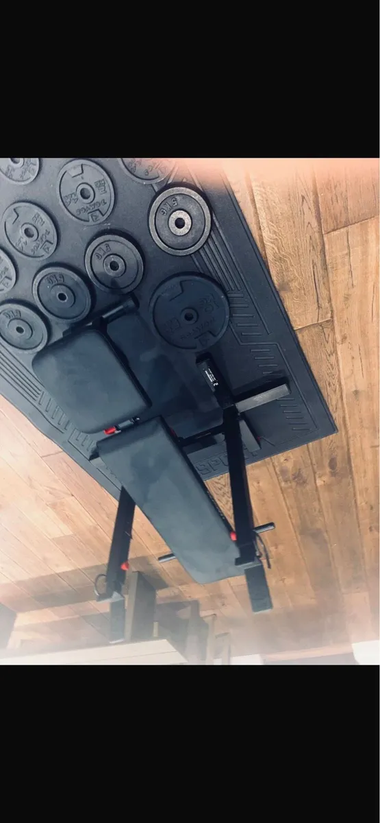 Bench barbell dumbbells and weights - Image 3