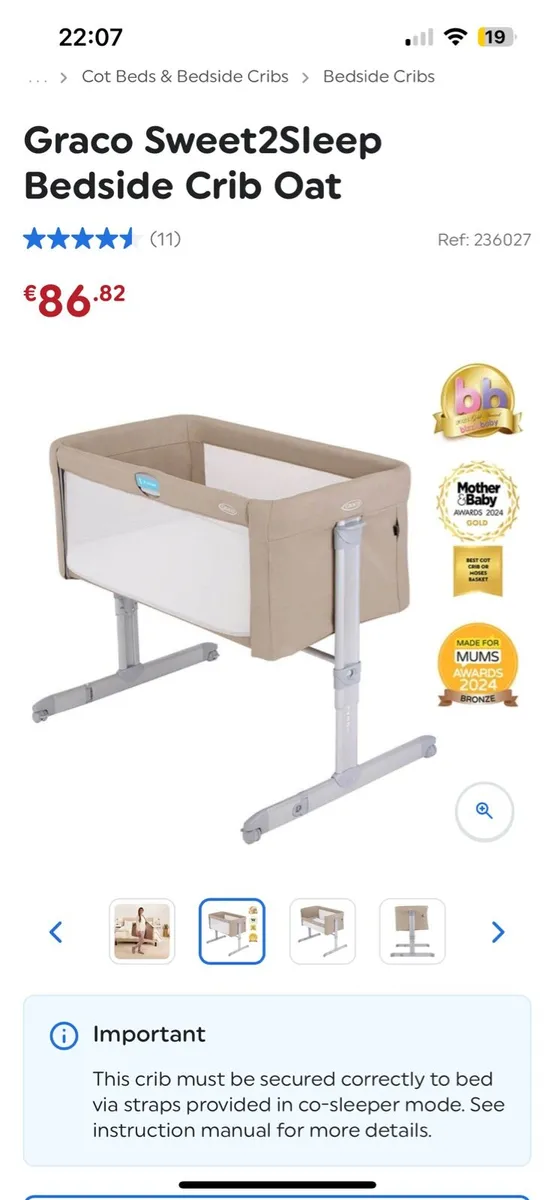 Graco bedside crib - Image 4