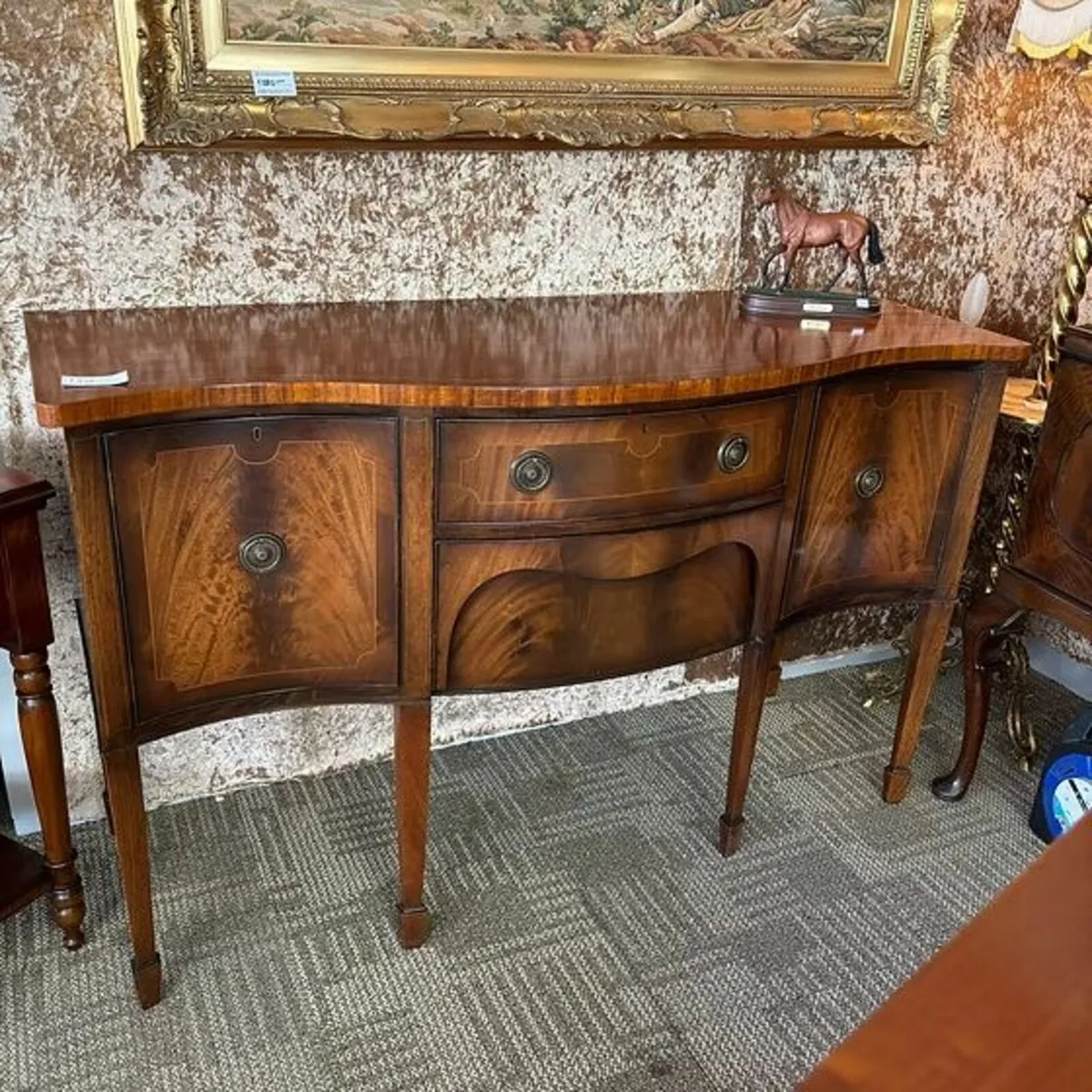 Beautiful mahogany bow front serpentine sideboard