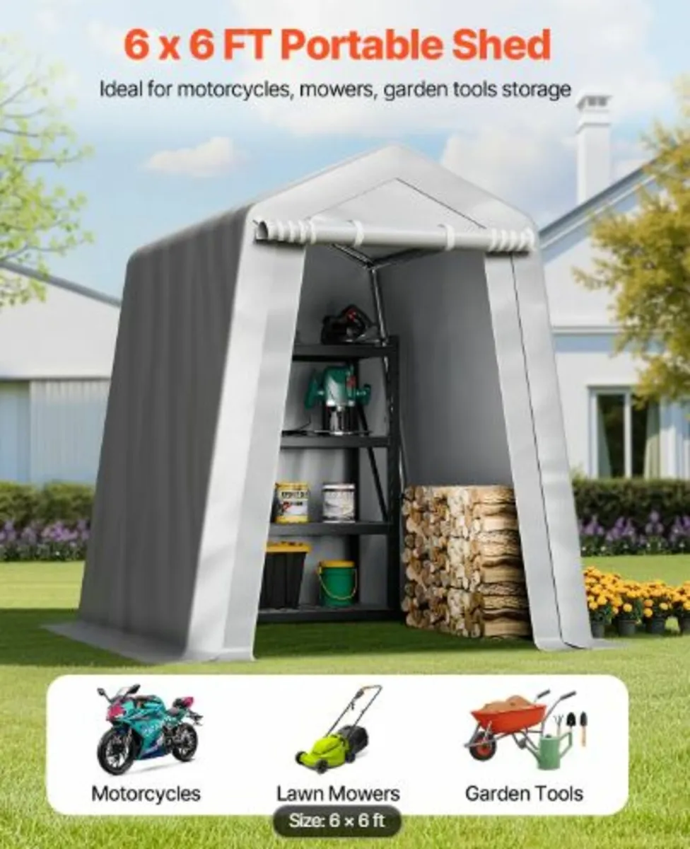 Outdoor Storage Shed,6x6 ft Portable Storage Tent - Image 2