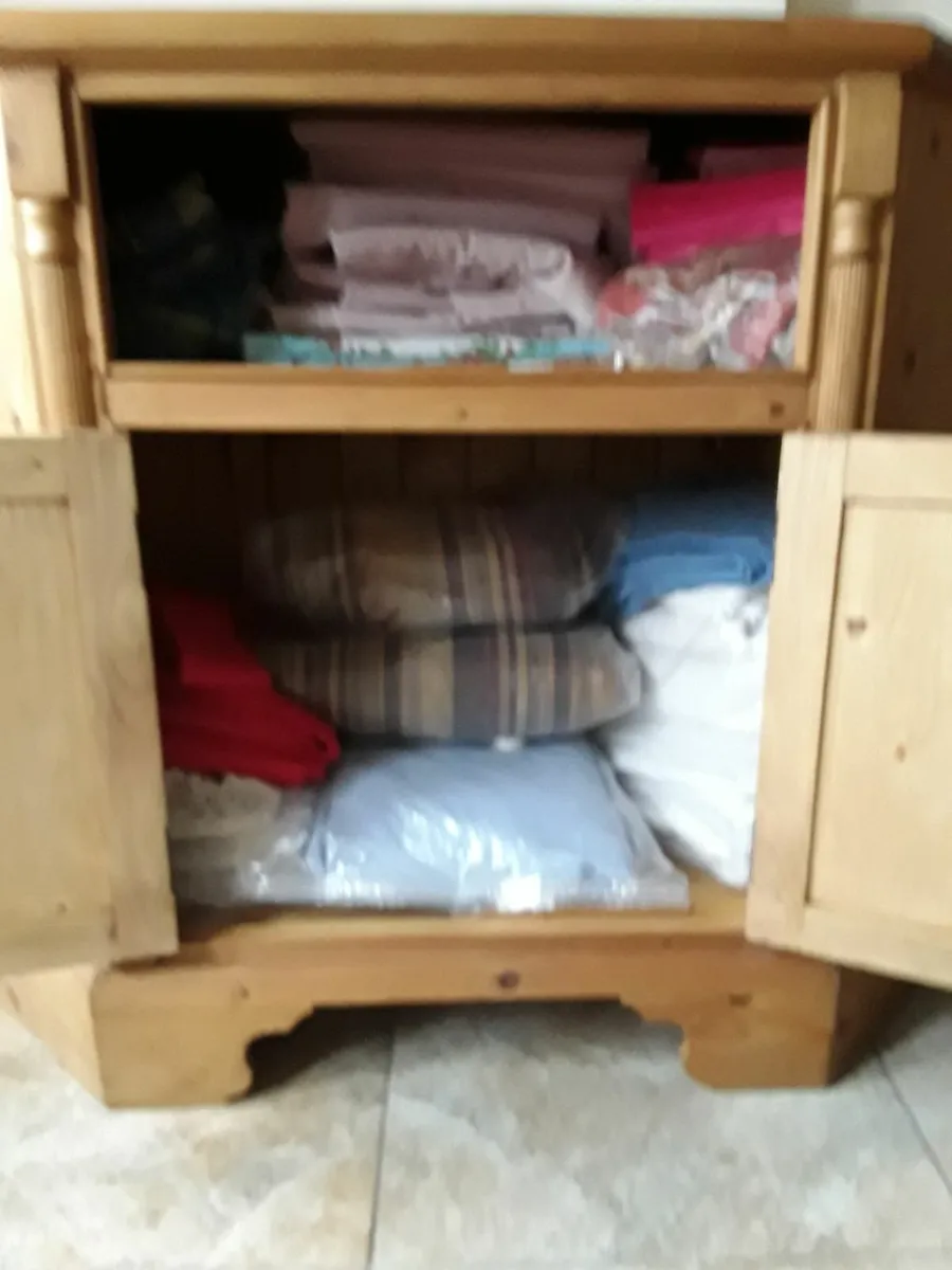 Large solid wooden pine unit plenty of storage - Image 3