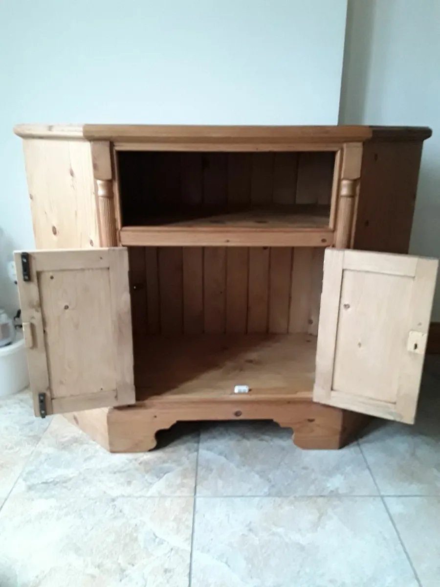 Large solid wooden pine unit plenty of storage - Image 4