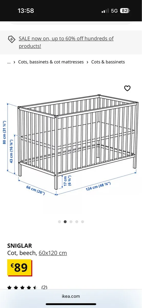 Cot & mattress - Image 3