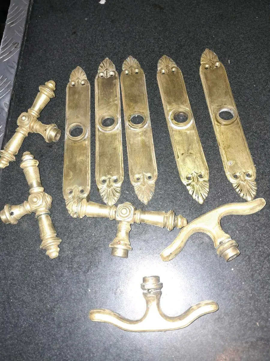 Antique brass window handles