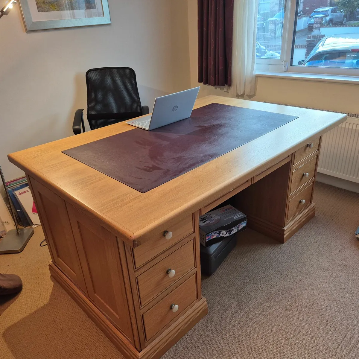 Executive desk - solid oak - Image 1