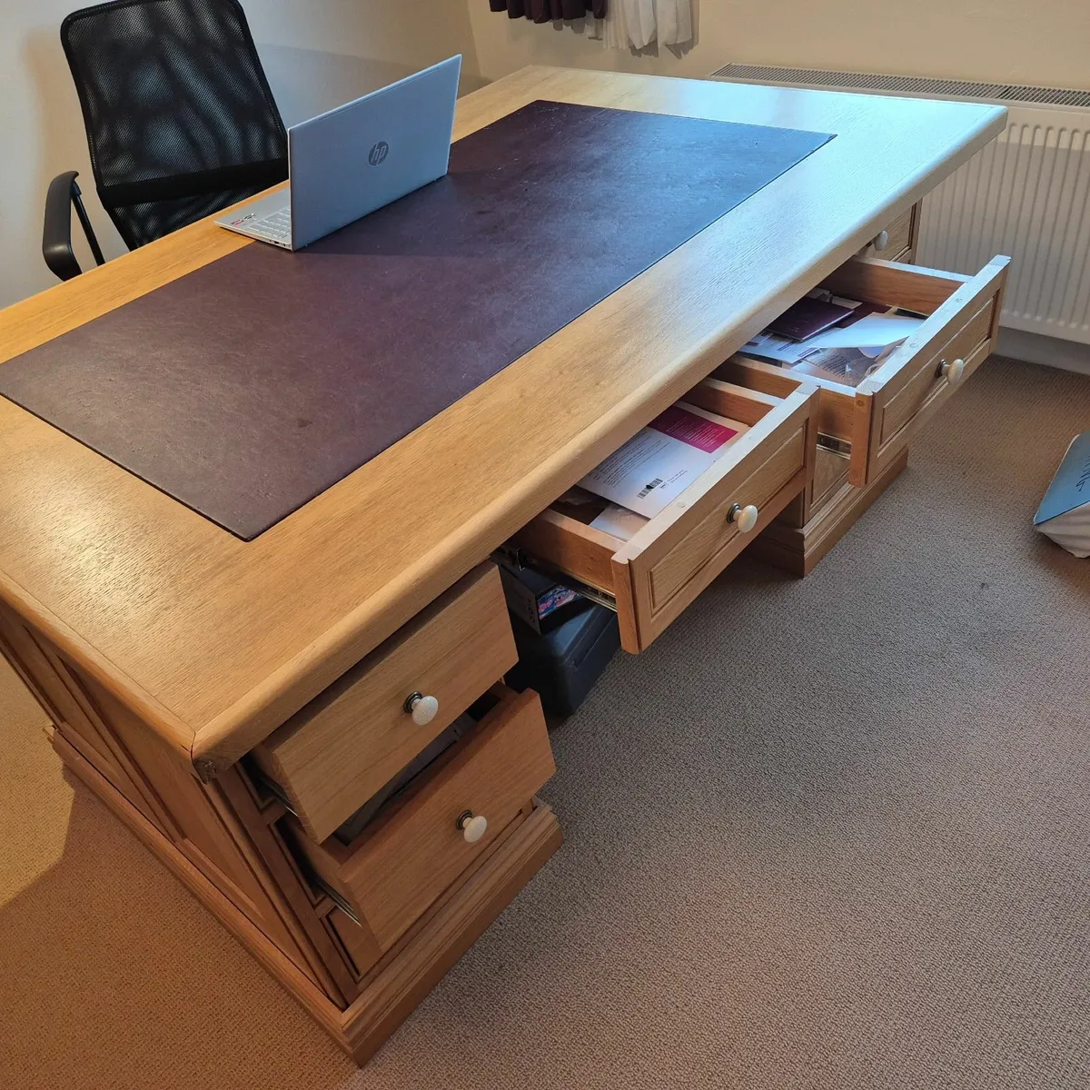 Executive desk - solid oak - Image 2
