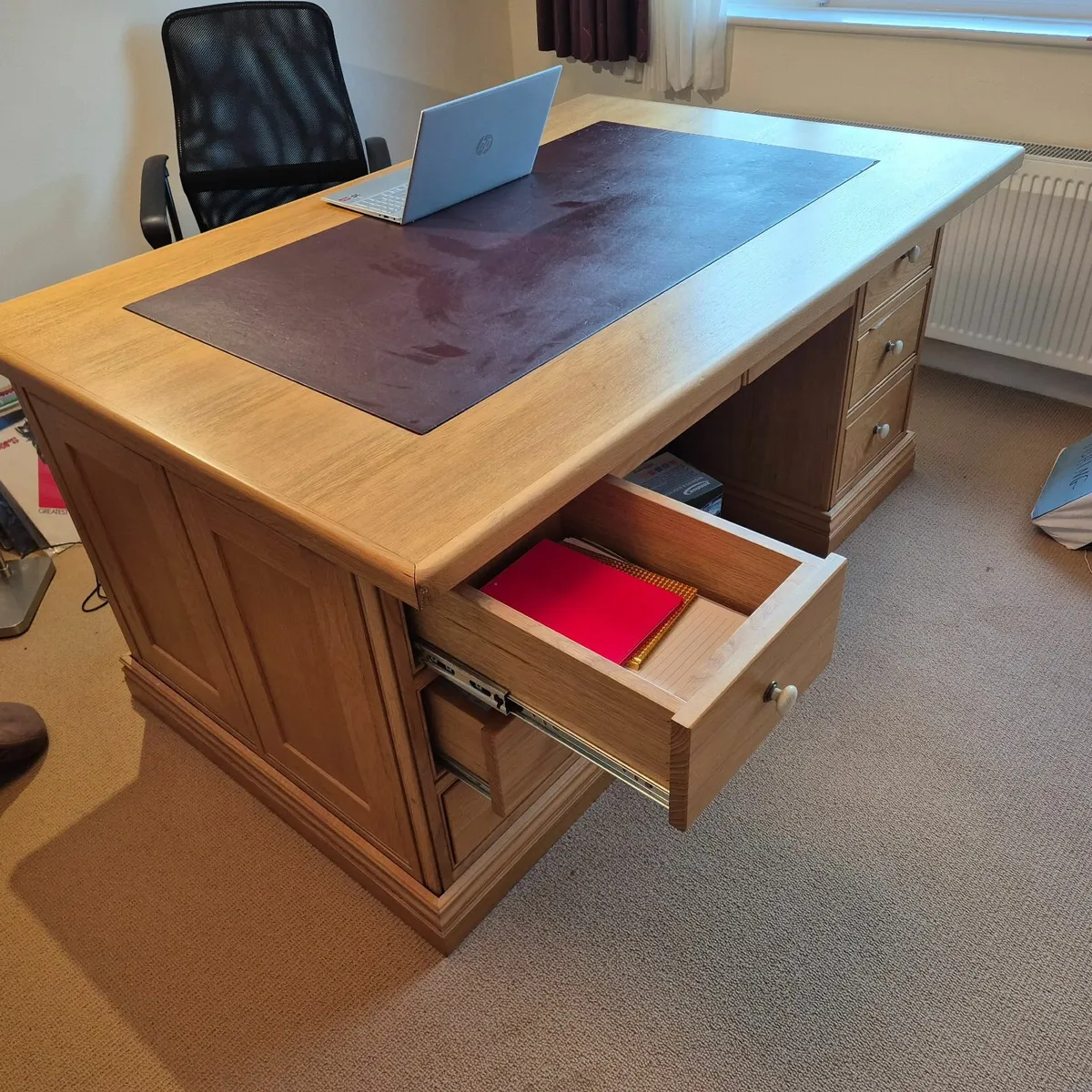 Executive desk - solid oak - Image 3