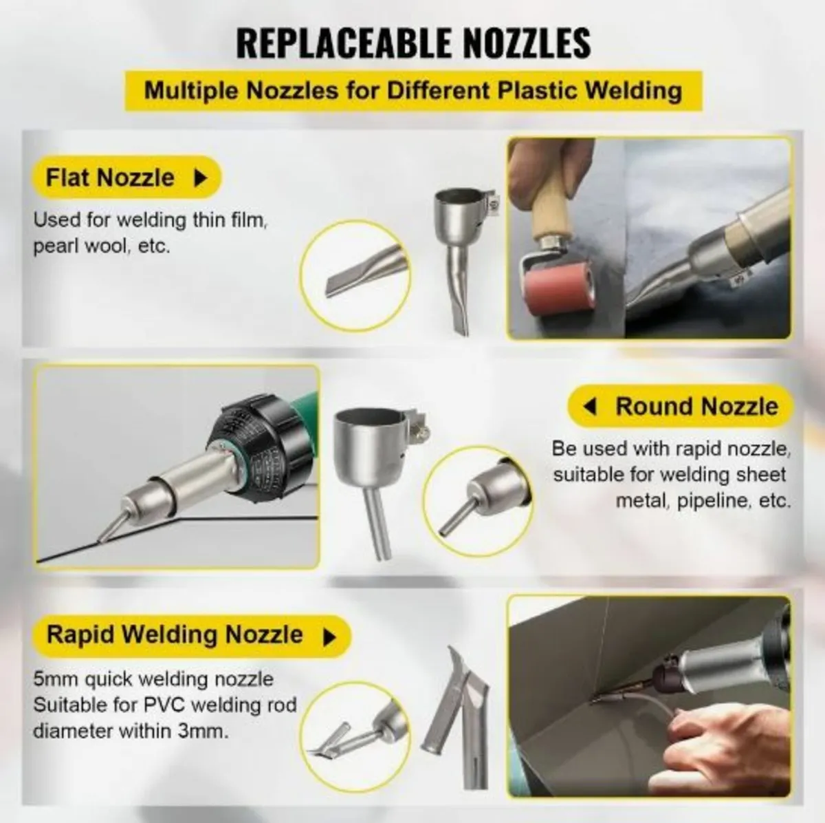 Roofing Welder, 8 Pcs PVC Welding Gun, 1600W - Image 2