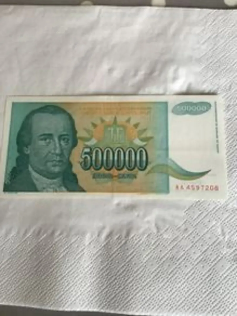 Rare Yugoslavia Banknote- 500000 Dinara