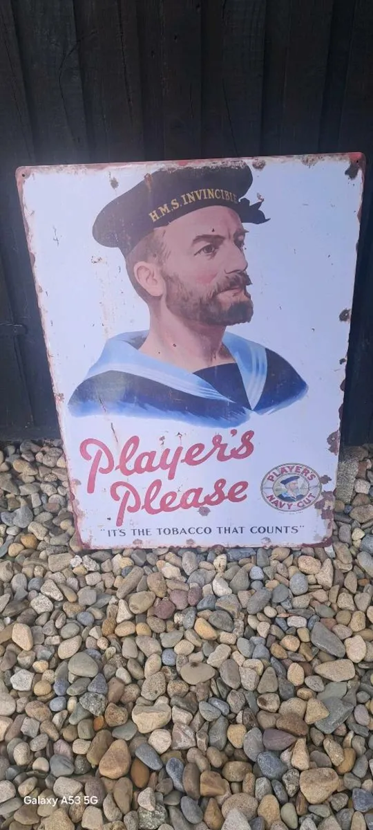 Large  players metal sign - Image 1