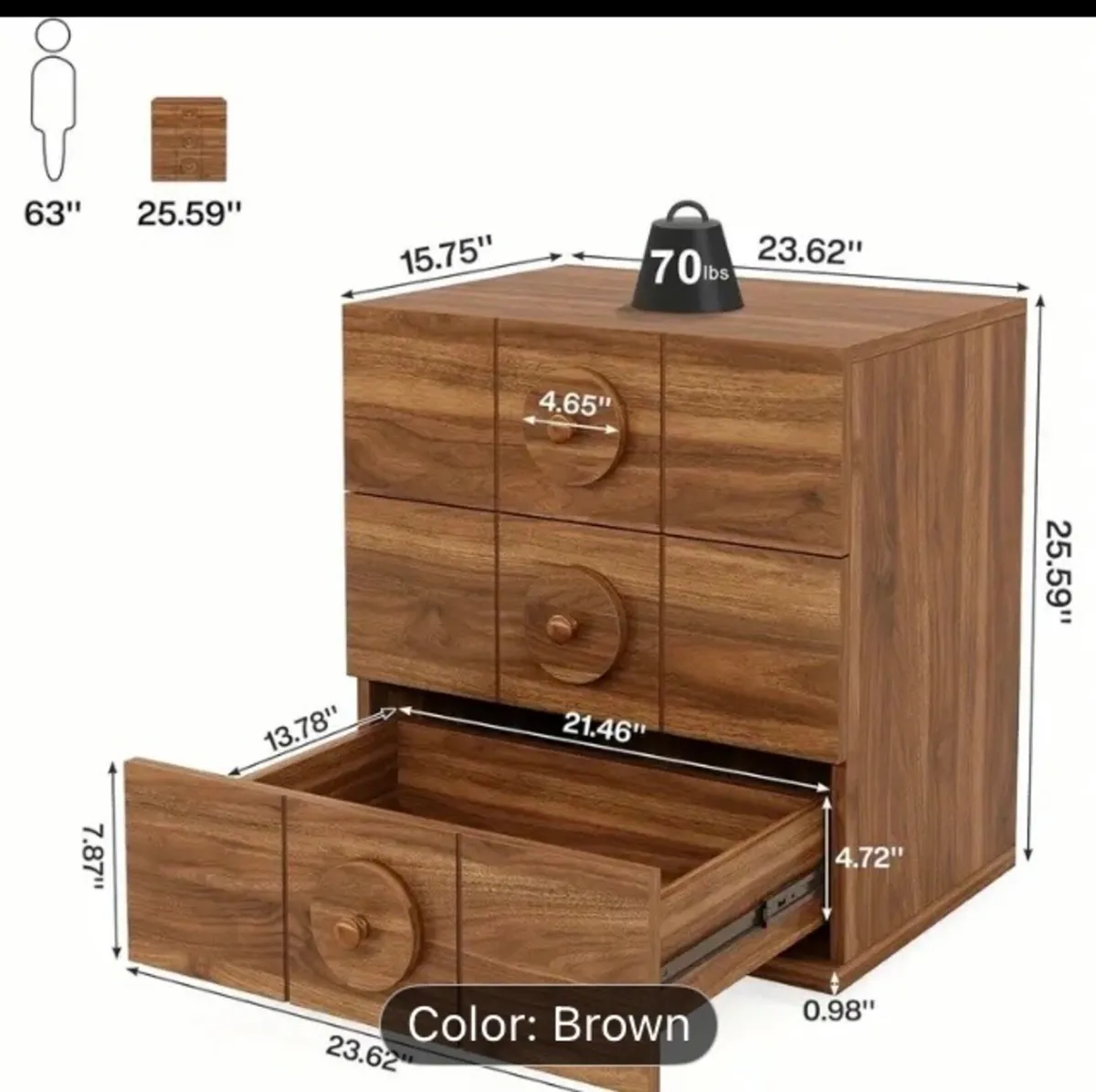 Mid century modern chest of drawers free postage - Image 3