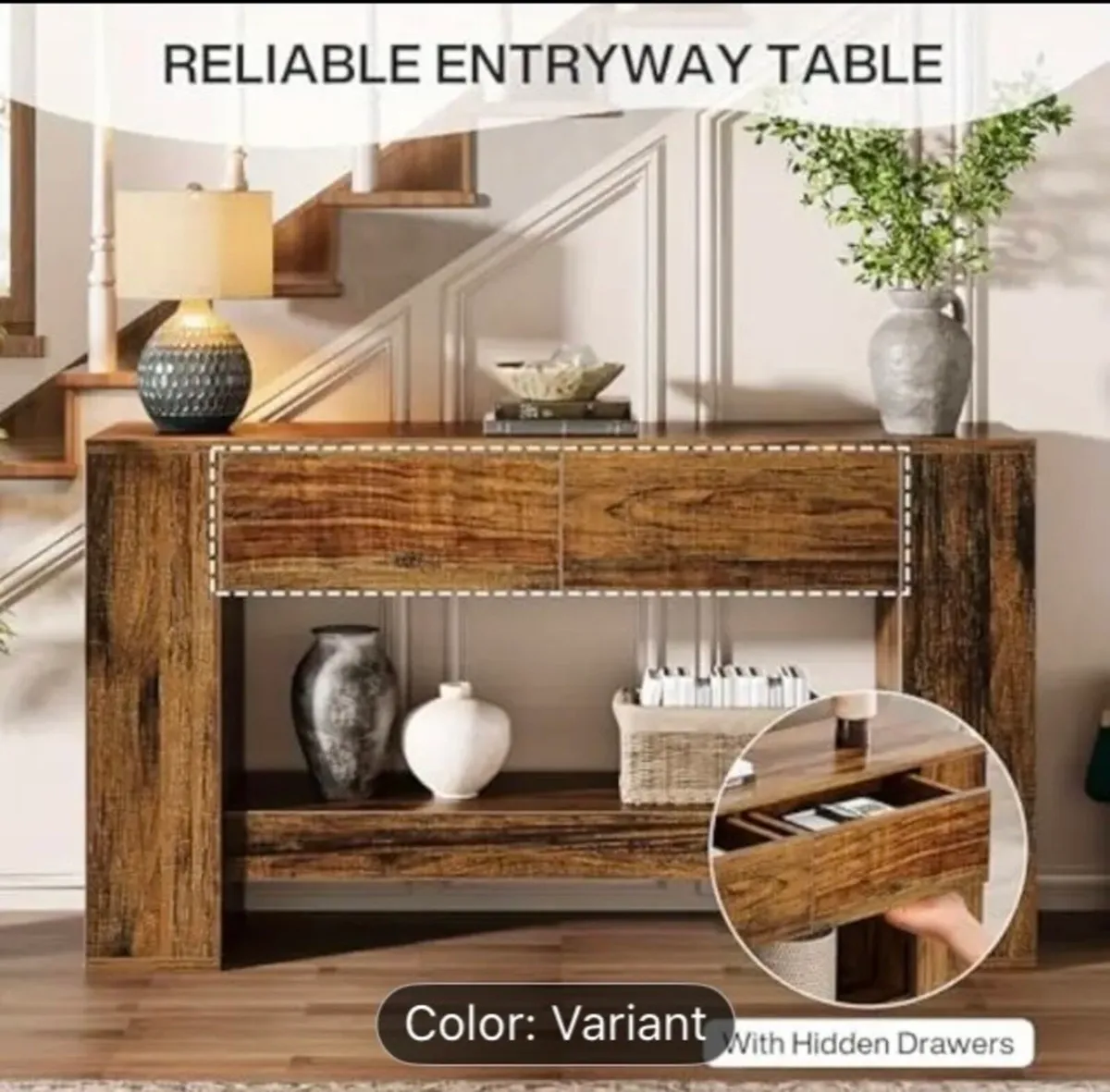 Console table with drawers free postage - Image 2