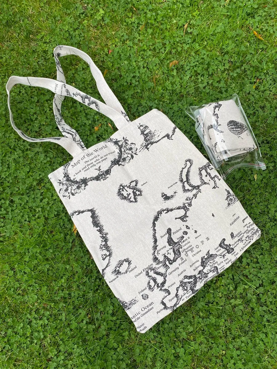 100% handmade linen tote bags for shopping - Image 1