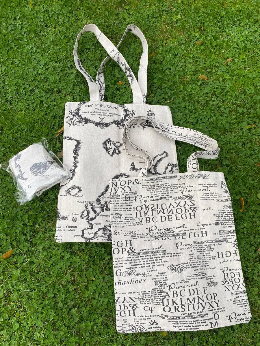 100% handmade linen tote bags for shopping - Image 2