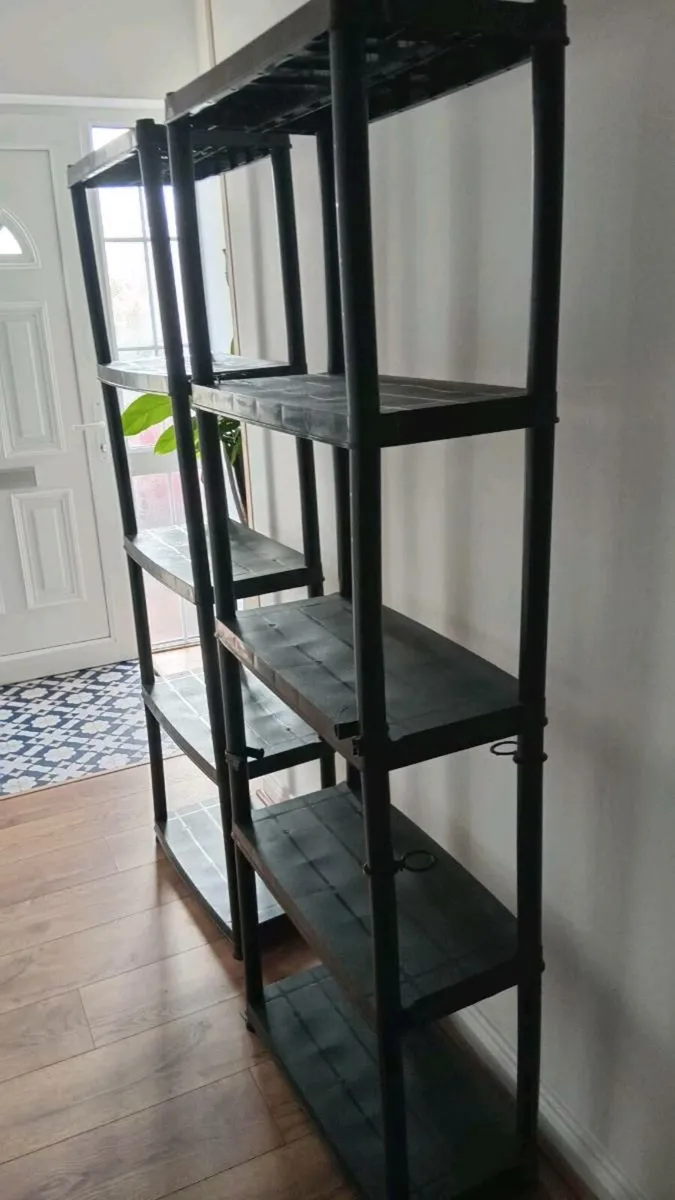 2 plastic shelving units - Image 3