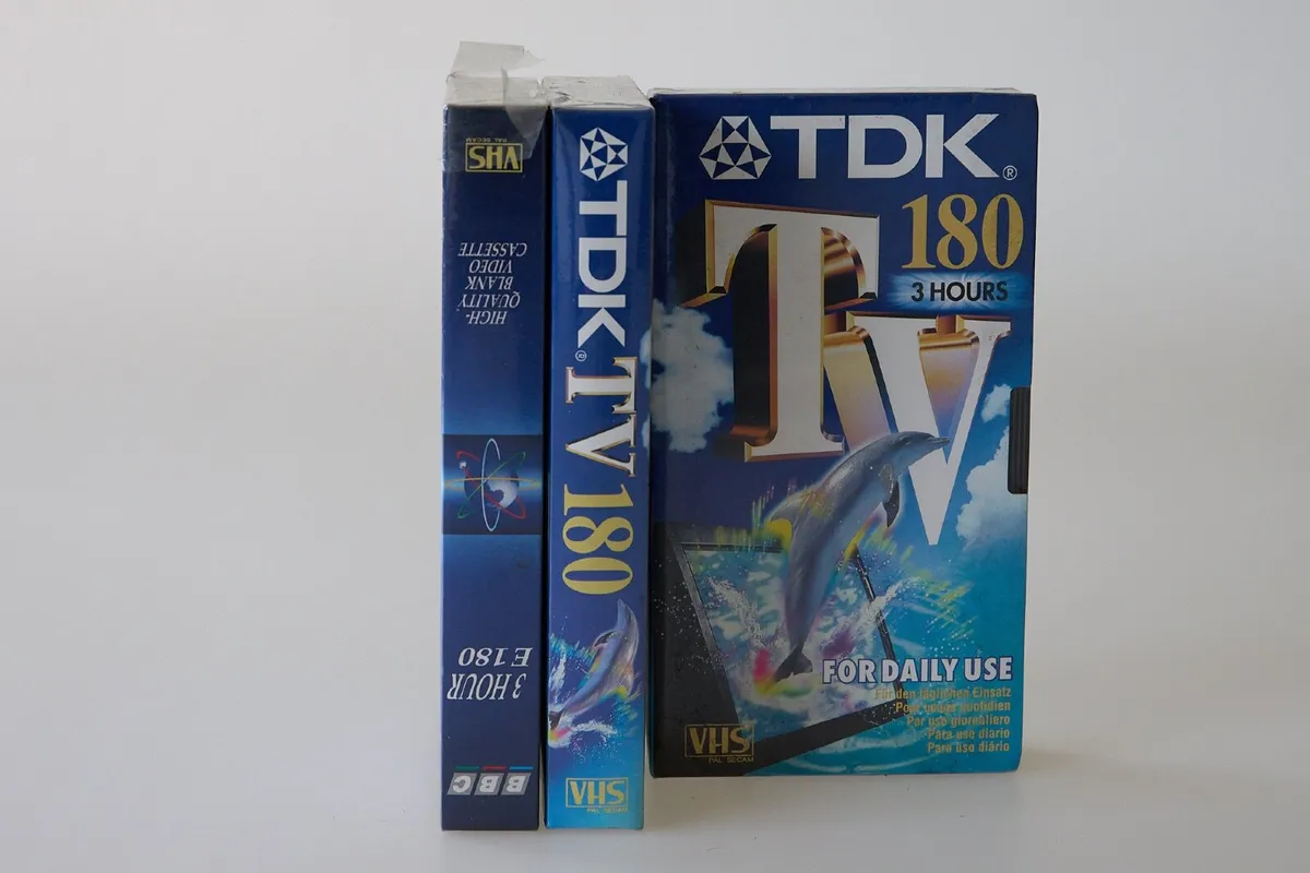 3 Blank VHS Tapes – 3 Hour Recording – Unused