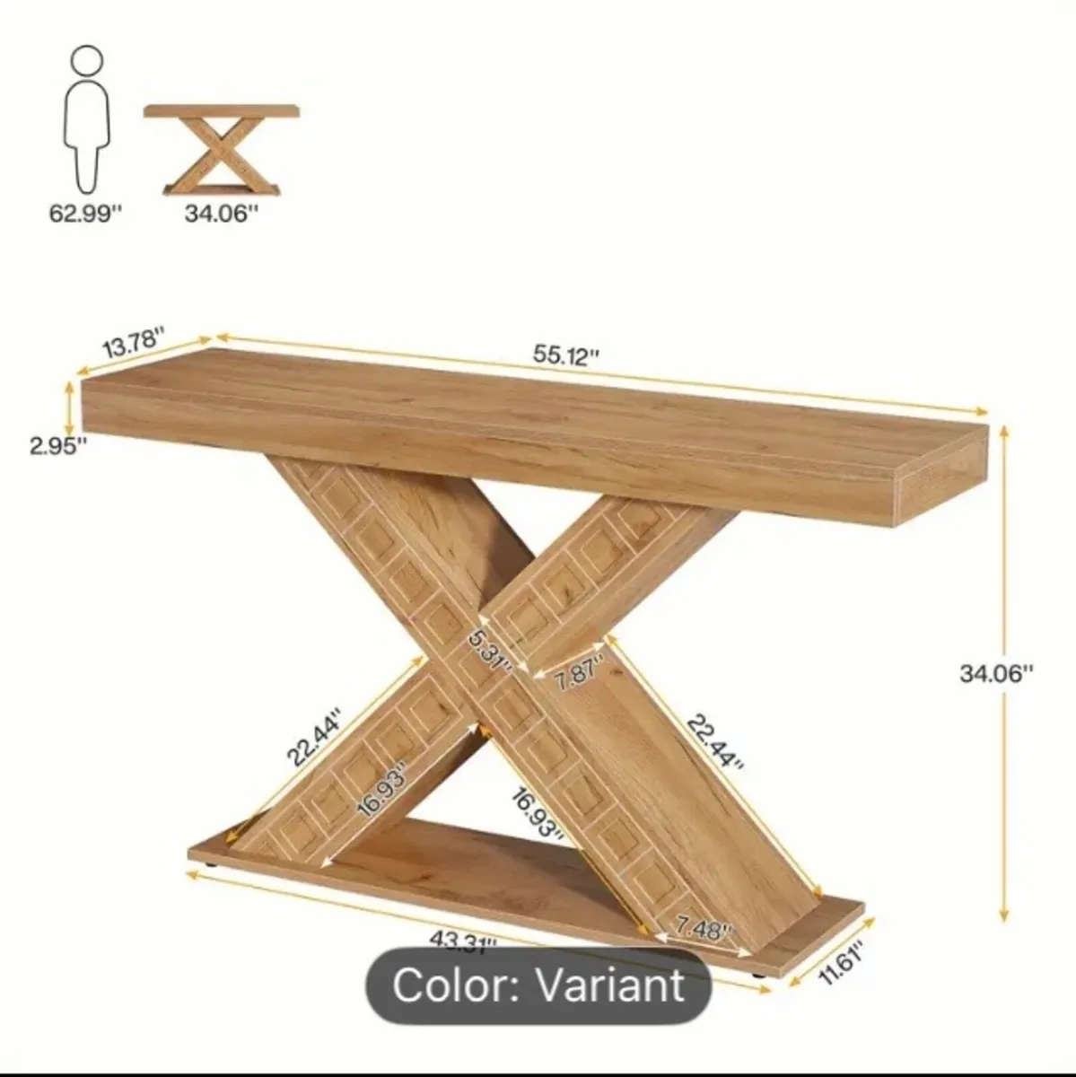 Modern console table free postage - Image 4