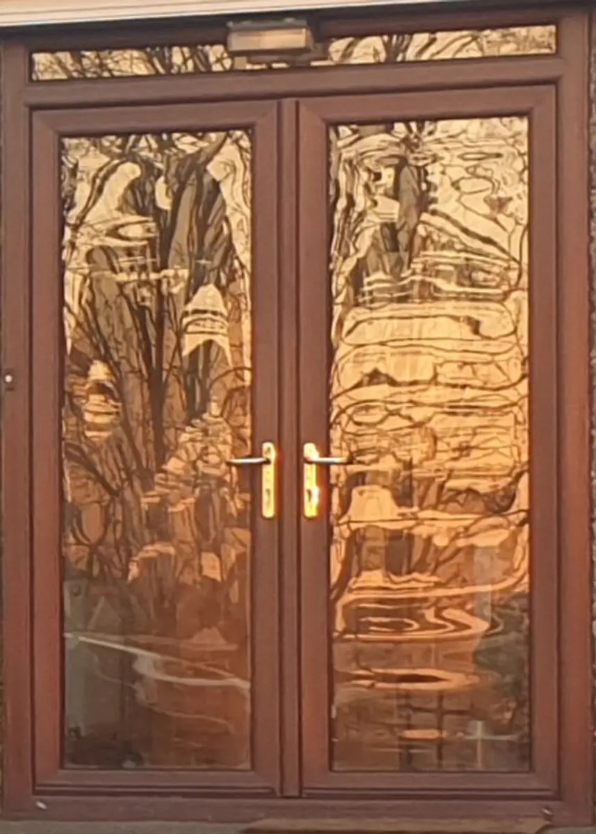 PVC Glass Double Doors with Frame - Image 2