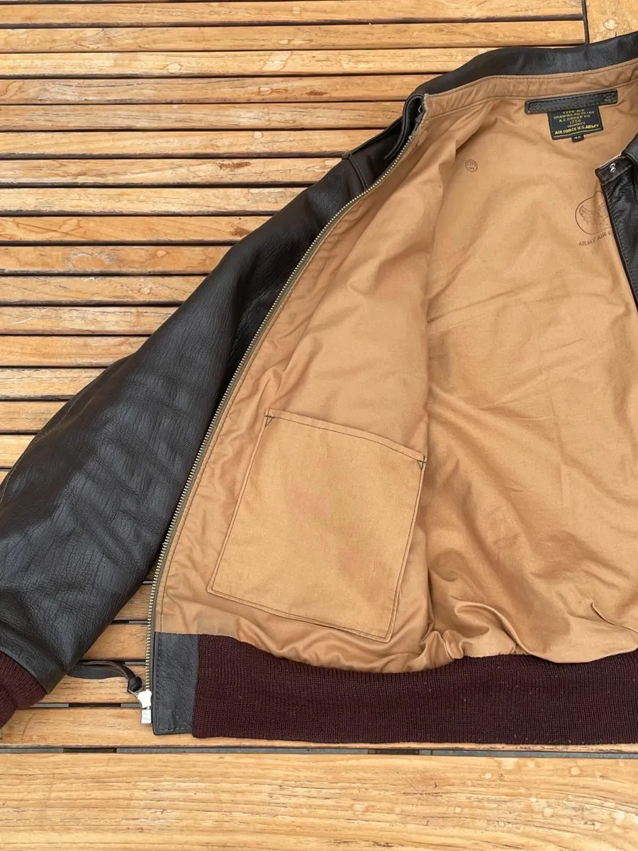 Leather Flight Jacket - Aero A2 - Size 42 - Image 3