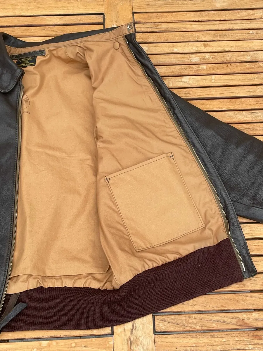Leather Flight Jacket - Aero A2 - Size 42 - Image 4