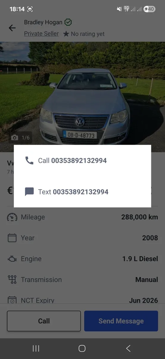 08 vw passat 1.9 tdi new nct 0892132994 call only - Image 3