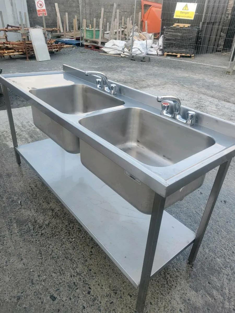 Sink Double Stainless Steel Commercial - Image 2