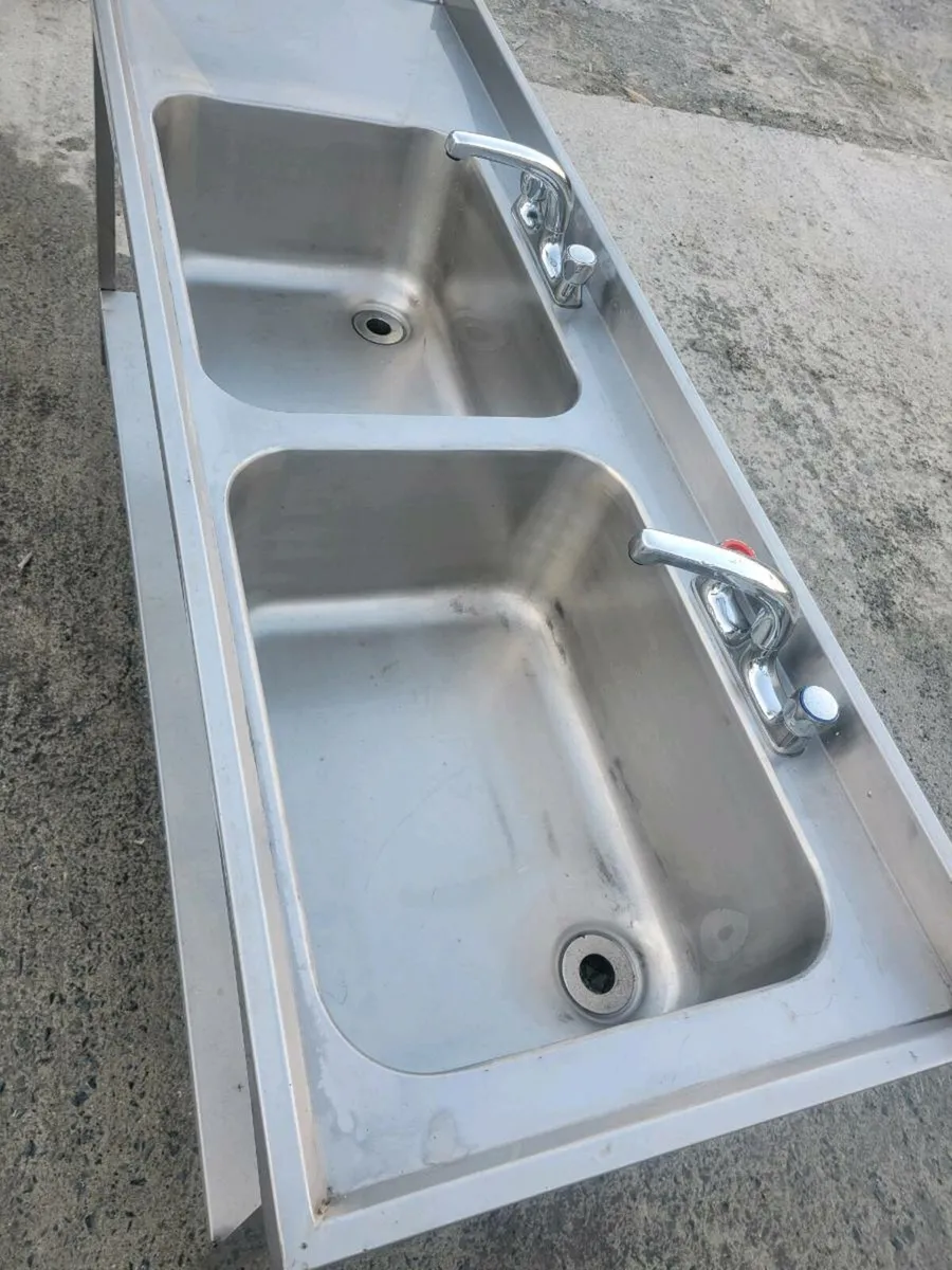 Sink Double Stainless Steel Commercial - Image 4