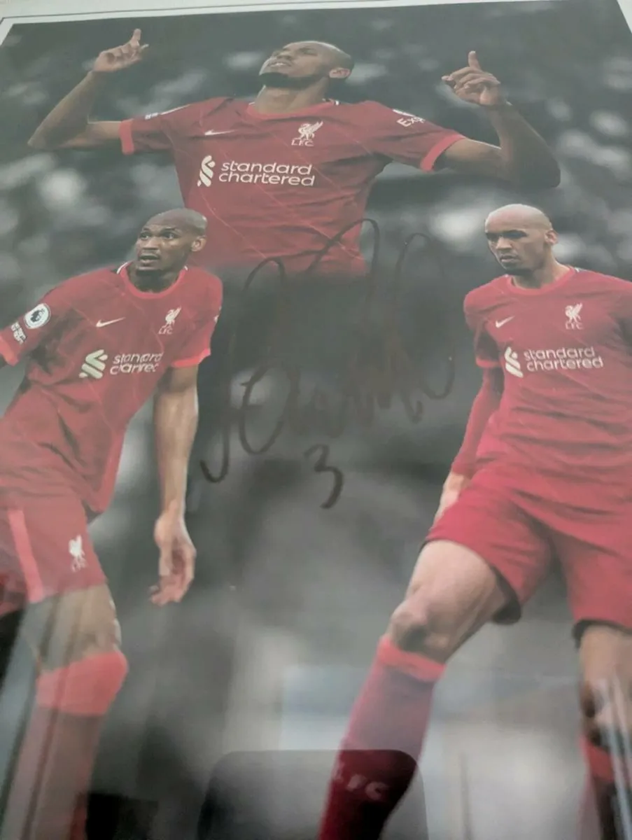 Fabinho Liverpool FC signed 16 x 12 framed collage - Image 2