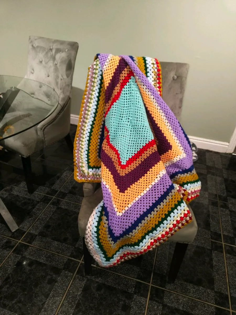 Handmade crochet throw