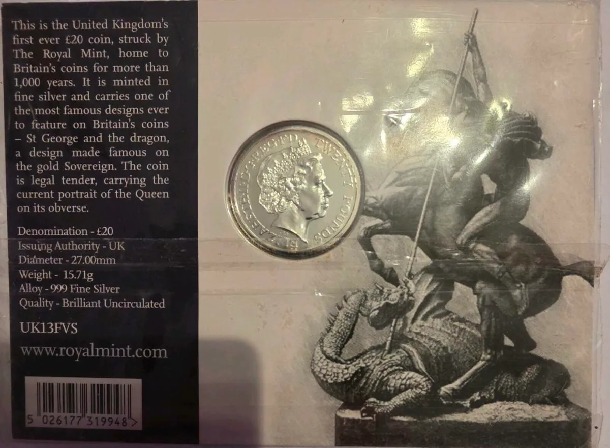 2013 silver british 20 pound - Image 1