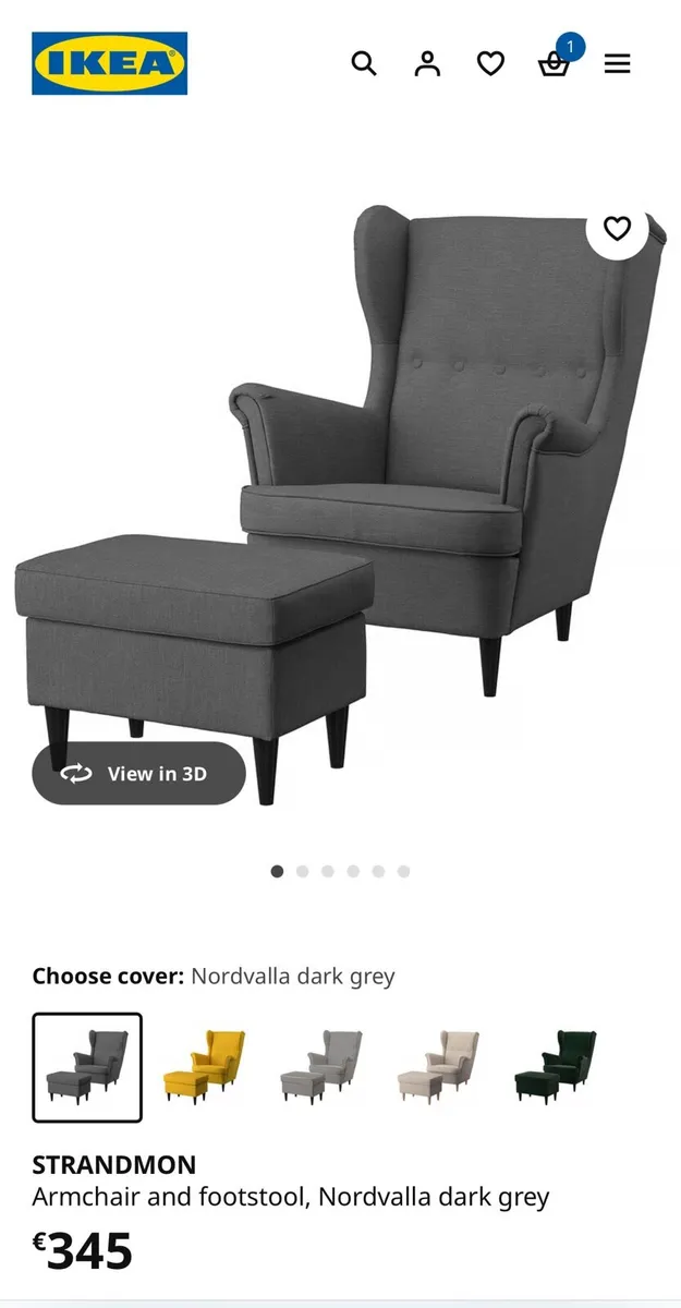 IKEA Strandmon Armchair and Footstool - Image 1